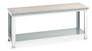 Bott Lino Top Workbench with Full Shelf - 2000Wx750Dx840mmH Benches with Full Depth Shelf Under For Storage 41003506.16V 